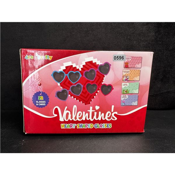 Valentines Inspired Heart Shaped Novelty Glasses 32 Pairs Assorted Colours - New
