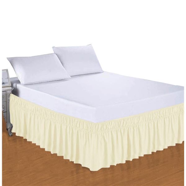 Queen Size Ruffle Bed Skirt (Ivory) 18" by Camp County Beyond - Brand New