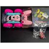Image 3 : Pink Remote Control Double-Sided R/C Stunt Car with LED Headlights - Flip/Stunt Car Toy - Brand New