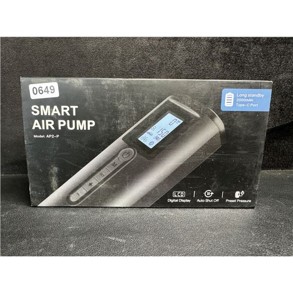 2000mAh Long Standby USB Type C Rechargeable Smart Cordless Airpump with Built in Powerbank - New
