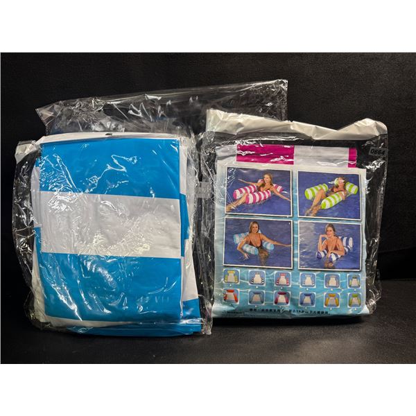 2-Pack of Inflatable Water Lounger Chairs for Adults and Youth - Pink and Blue - New