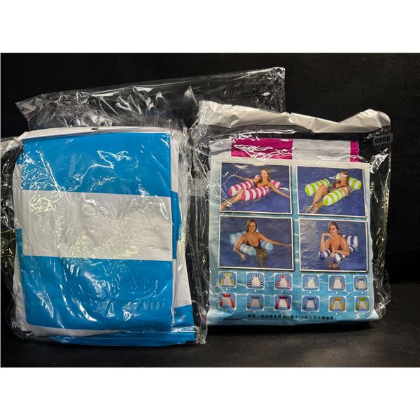 2-Pack of Inflatable Water Lounger Chairs for Adults and Youth - Pink and Blue - New