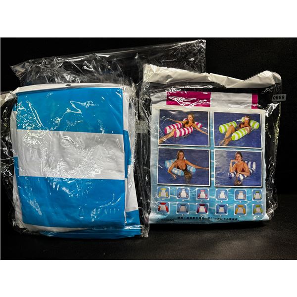 2-Pack of Inflatable Water Lounger Chairs for Adults and Youth - Pink and Blue - New