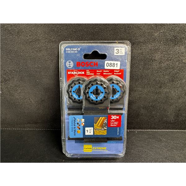 Bosch 3-Pack of Starlock Carbide Extreme 1 1/2" Multi Tool Blades - New