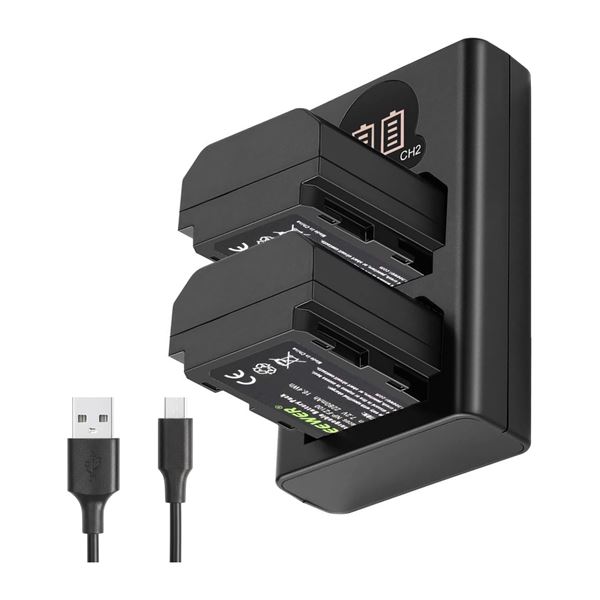 Neewer 2-Pack Replacement Battery and Charger for NP FZ100 2280mAh - New