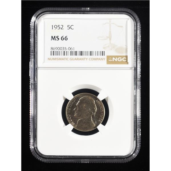 1952 JEFFERSON NICKEL NGC MS 66