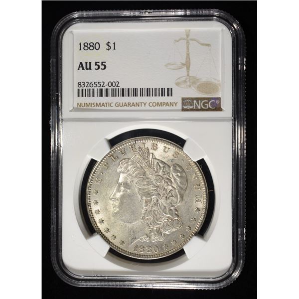 1880 MORGAN DOLLAR NGC AU55