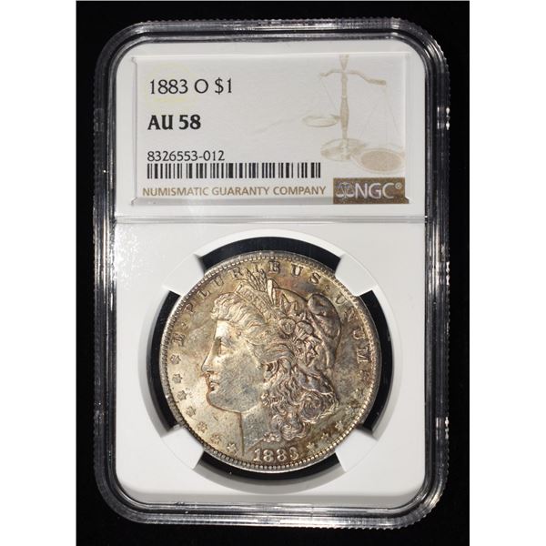 1883-O MORGAN DOLLAR NGC AU58