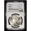 Image 1 : 1924 PEACE DOLLAR NGC MS-63