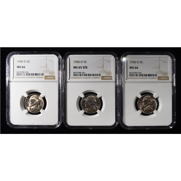 (3) NGC GRADED JEFFERSON NICKELS
