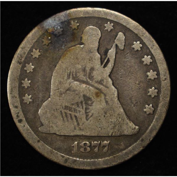 1877-CC SEATED LIBERTY QUARTER