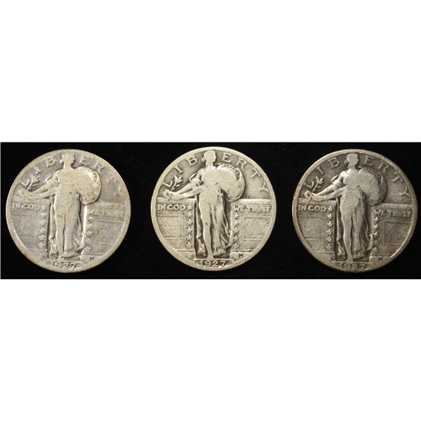 1927-P,D,S STANDING LIBERTY QUARTERS VG
