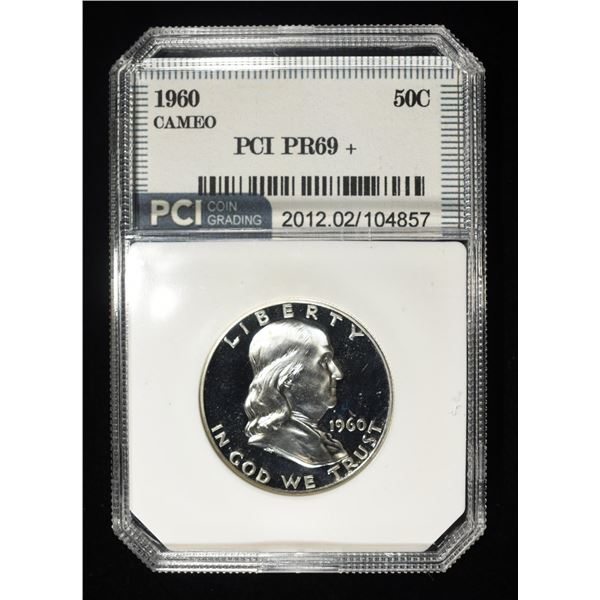 1960 FRANKLIN HALF PCI SUPERB GEM+ PROOF CAMEO