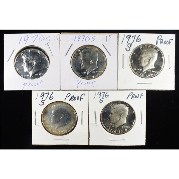 (2) 1970-S & (3) 1976-S KENNEDY HALF DOLLARS PROOF