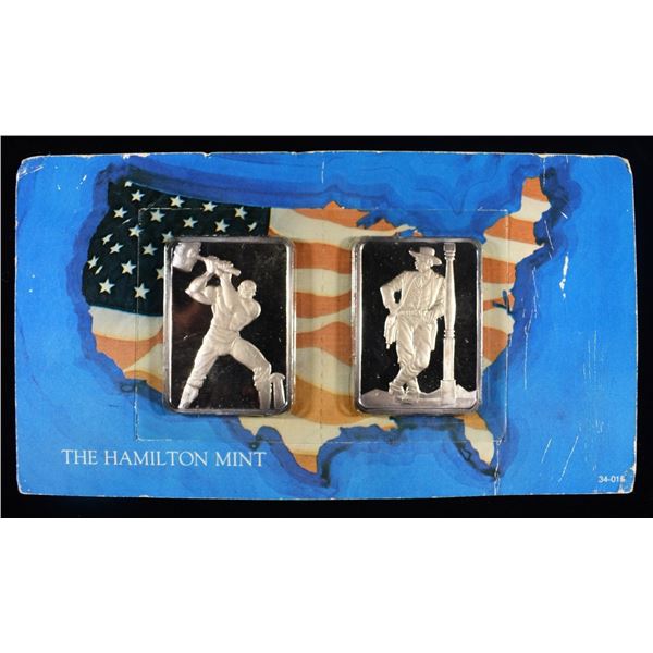 (2) THE HAMILTON MINT 1 OZ .999 SILVER BAR