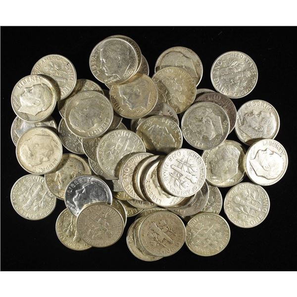 (50) 90% SILVER ROOSEVELT DIMES