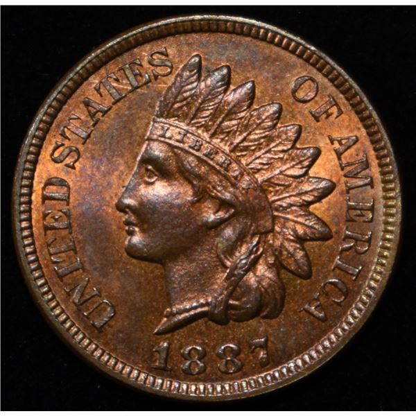 1887 INDIAN CENT CH/GEM BU RB