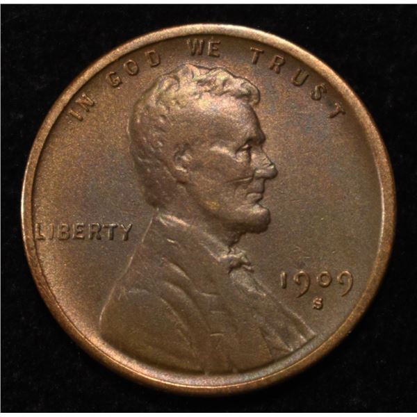 1909-S VDB WHEAT CENT XF/AU
