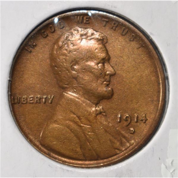 1914-D WHEAT CENT AU