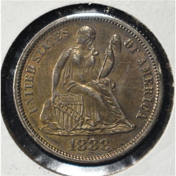 1888 LIBERTY SEATED DIME VERY CH. ORIG UNC
