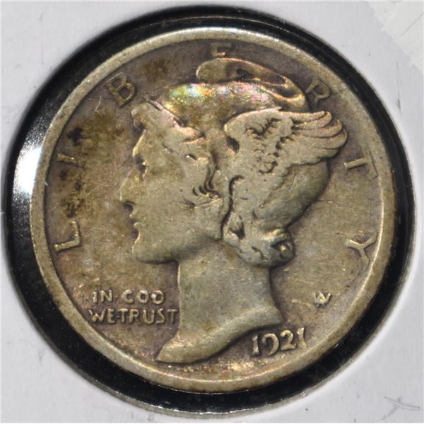 1921 MERCURY DIME VF/XF