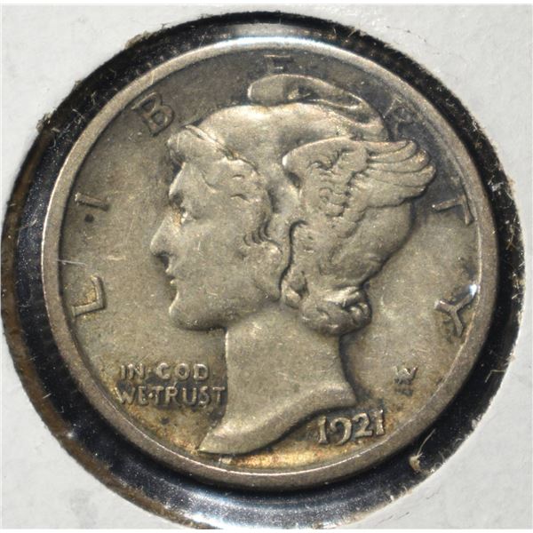 1921-D MERCURY DIME XF