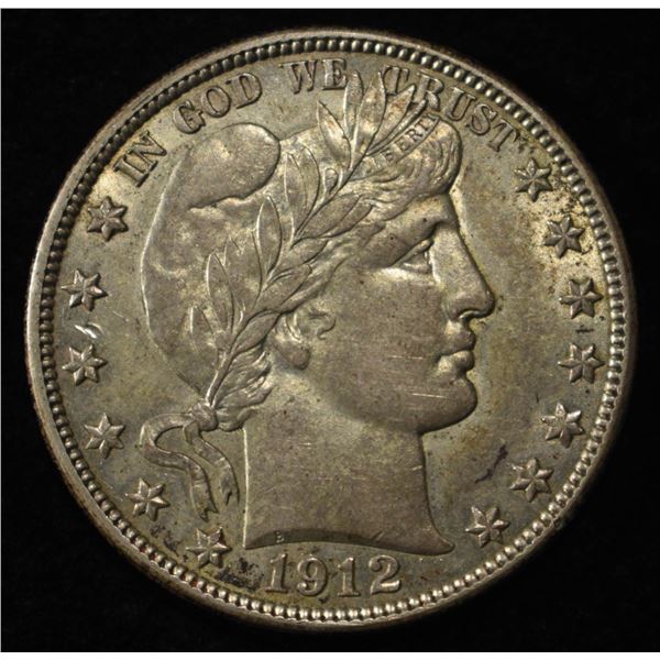 1912-S BARBER HALF DOLLAR LOVELY ORIG UNC