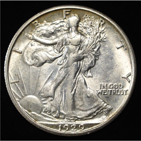 1929-D WALKING LIBERTY HALF CH AU