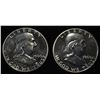 Image 1 : (2) 90% SILVER 1960 FRANKLIN HALF DOLLARS PROOF BU