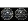 Image 2 : (2) 90% SILVER 1960 FRANKLIN HALF DOLLARS PROOF BU