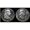 Image 1 : (2) 90% SILVER 1961 FRANKLIN HALF DOLLAR PROOF BU