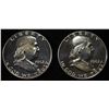 Image 1 : (2) 90% SILVER 1962 FRANKLIN HALF DOLLARS PROOF BU