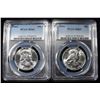 Image 1 : (2) 1963 FRANKLIN HALF DOLLARS PCGS MS 63
