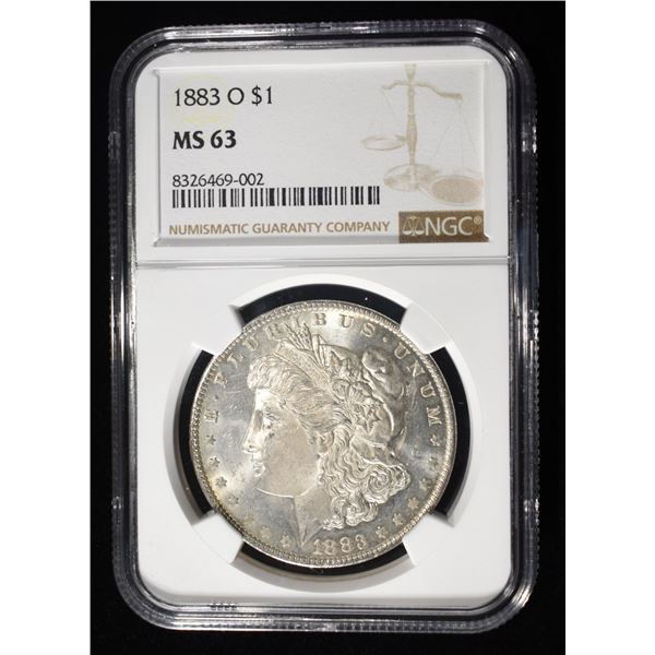 1883-O MORGAN DOLLAR NGC MS63