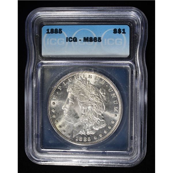 1885 MORGAN DOLLAR ICG MS65