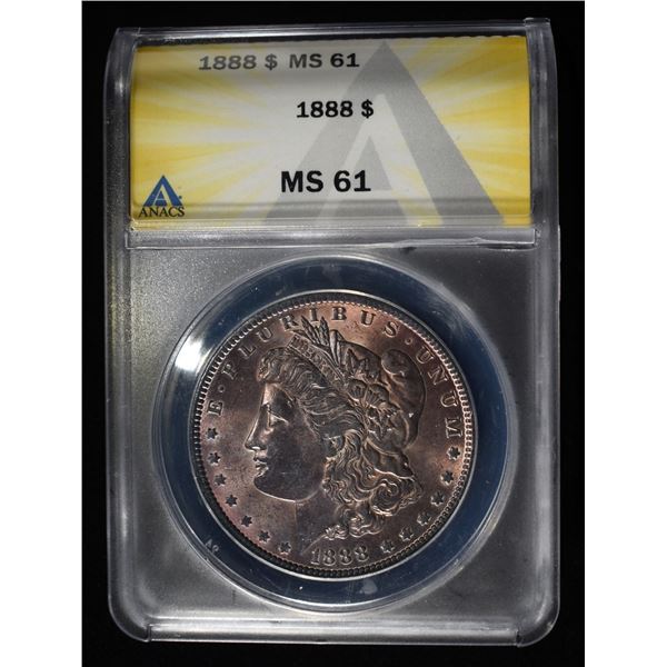 1888 MORGAN DOLLAR ANACS MS61