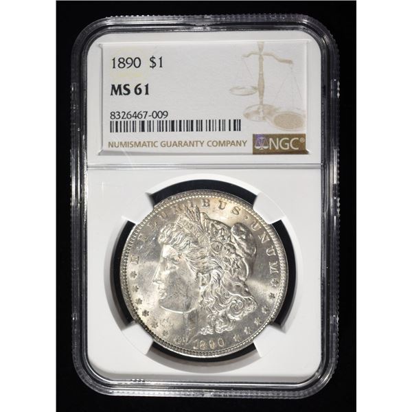 1890 MORGAN DOLLAR NGC MS61