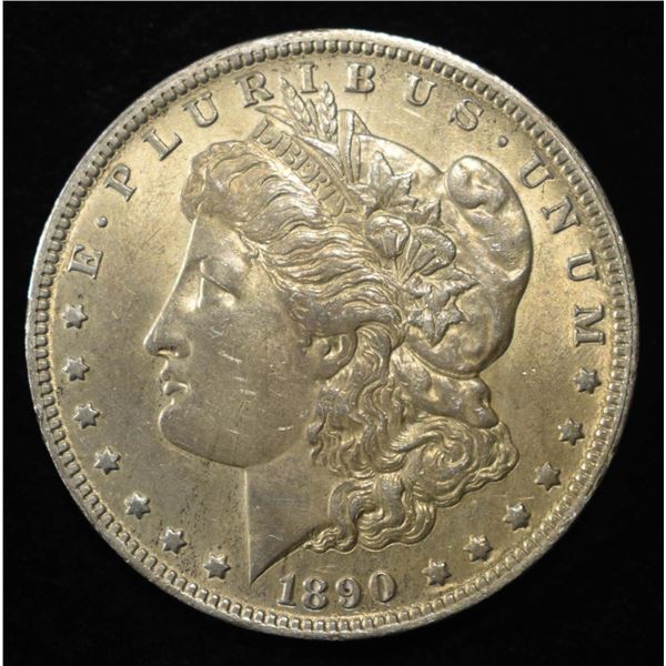 1890-O MORGAN DOLLAR BU SOME OLD CLEANING
