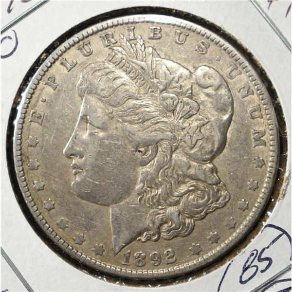 1892-O MORGAN DOLLAR AU