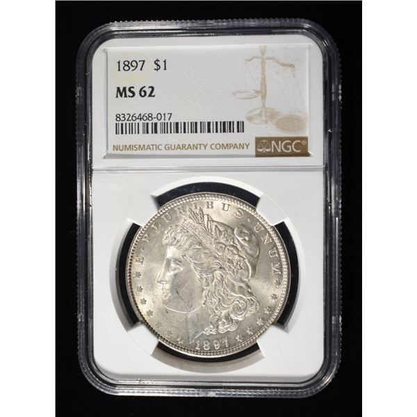 1897 MORGAN DOLLAR NGC MS62