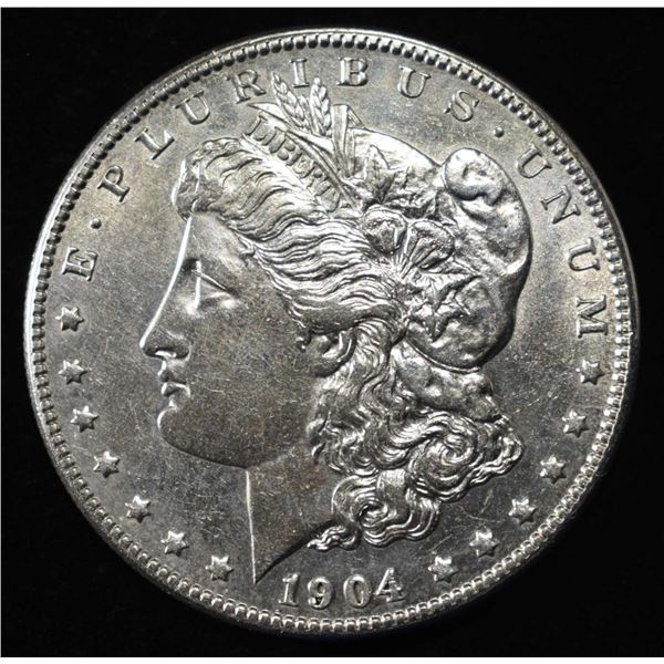 1904-S MORGAN DOLLAR NICE BU LIGHT OLD CLEANING
