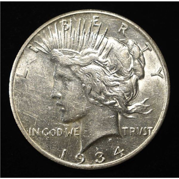 1934-S PEACE DOLLAR AU