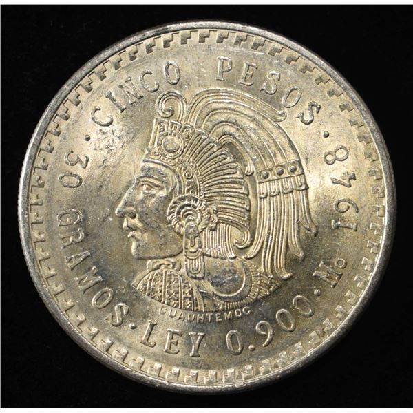 1948 MEXICO 5 PESOS 90% SILVER