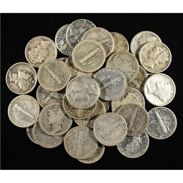(36) 90% SILVER MERCURY DIMES