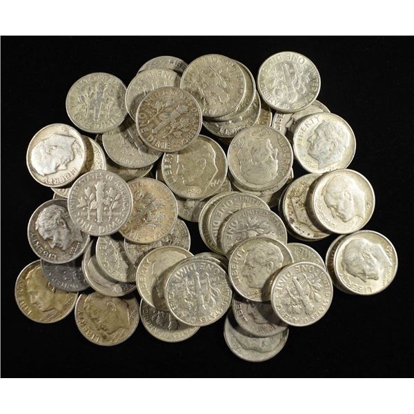 (50) 90% SILVER ROOSEVELT DIMES