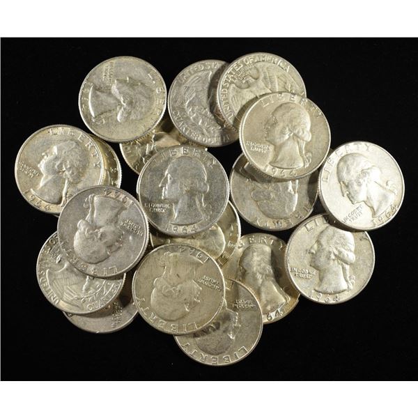 (15) 1964 & (5) 1964-D WHASINGTON QUARTERS