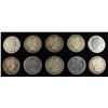 Image 1 : (10) 90% SILVER BARBER HALF DOLLARS