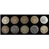 Image 2 : (10) 90% SILVER BARBER HALF DOLLARS