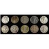 Image 1 : (10) 90% SILVER WALKING LIBERTY HALF DOLLARS