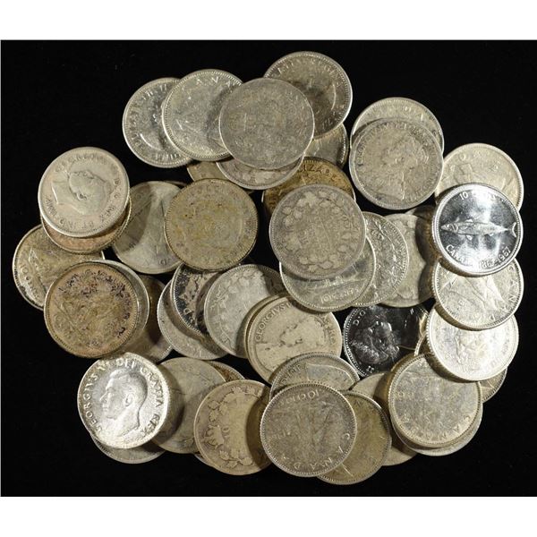 (50) 80% SILVER CANADIAN DIMES